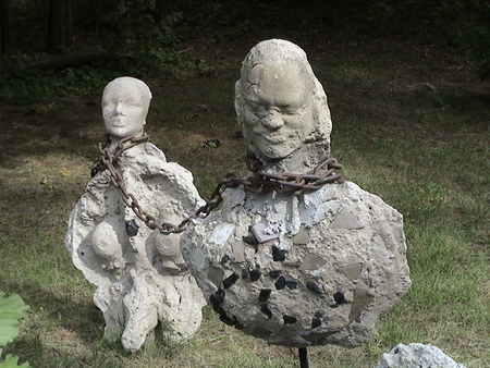 "Chained" concrete steel &slate 72"x 30"x 12