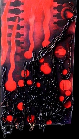 Inside The Brook (Detailed) mixed media on canvas and wood panel