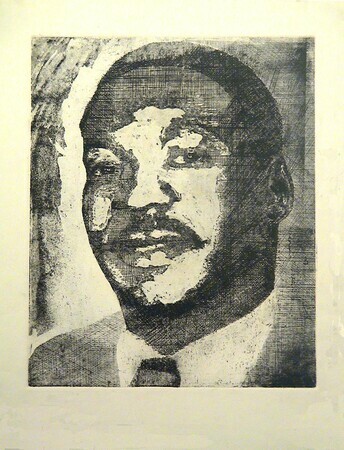 Martin Luther King copper etching on acid free paper