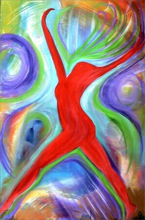 Red Dancer 2'x5' acrylic on canvas