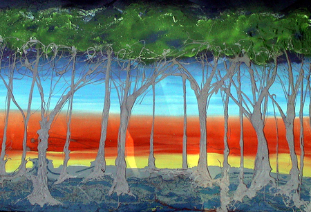 The Dawn 36"x48" acrylic , enamel & pastel on canvas