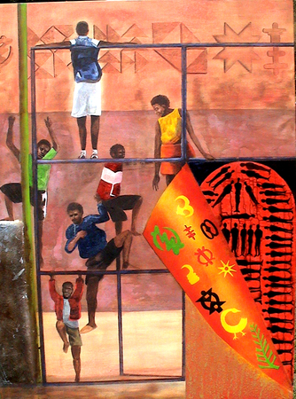 "The Journey" acrylic and oil on canvas