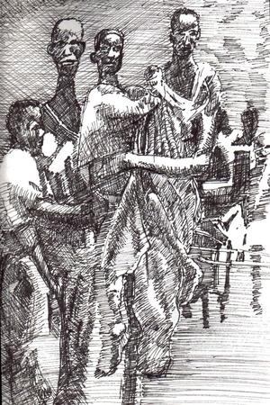 "The March" pen and ink on acid free paper