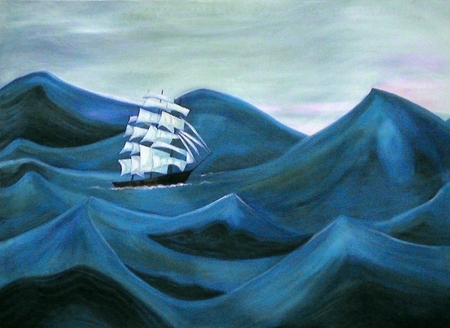 The Middle Crossing acrylic on canvas 24"x36"