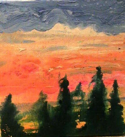 The Pines 10x12 acrylic on canvas